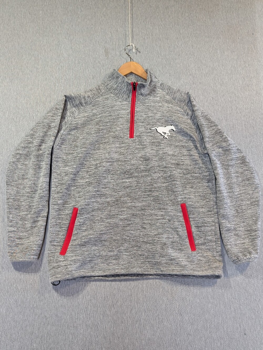 Calgary Stampeders 1/4 Zip Pullover Women's XL Gray Red White CFL Football